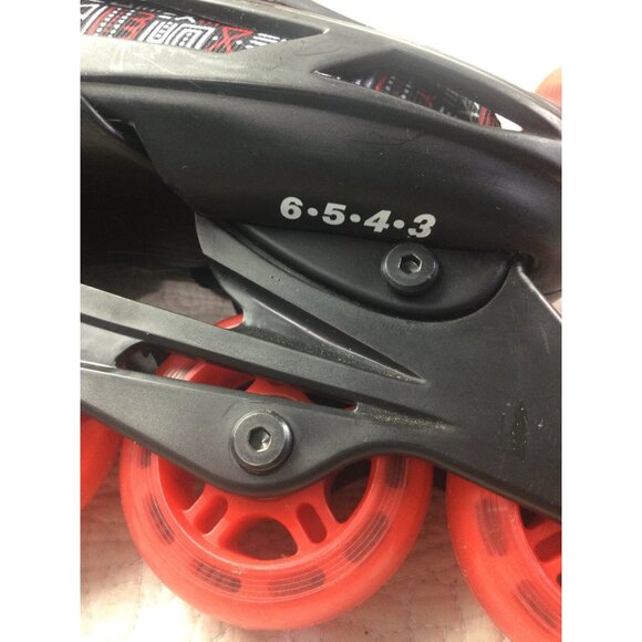 Adjustable Inline Skates Kids Size 3-6 Black & Red Roller Derby*Tribal Print*EUC - Picture 11 of 12
